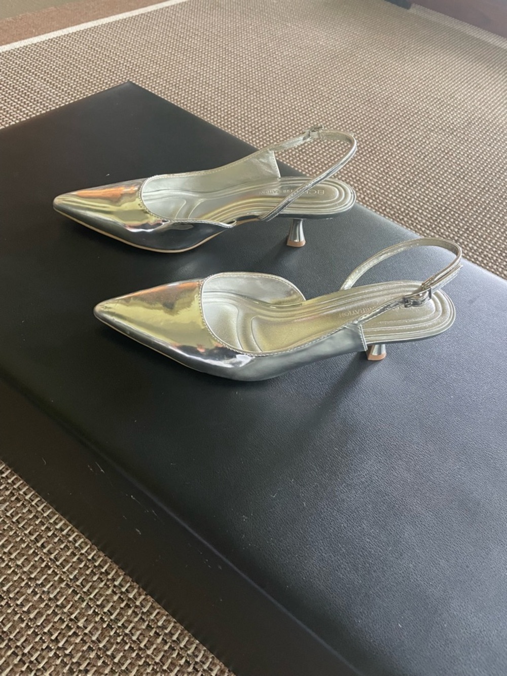BCBGeneration Silver Pointed Slingback Heels - Picture 2 of 7